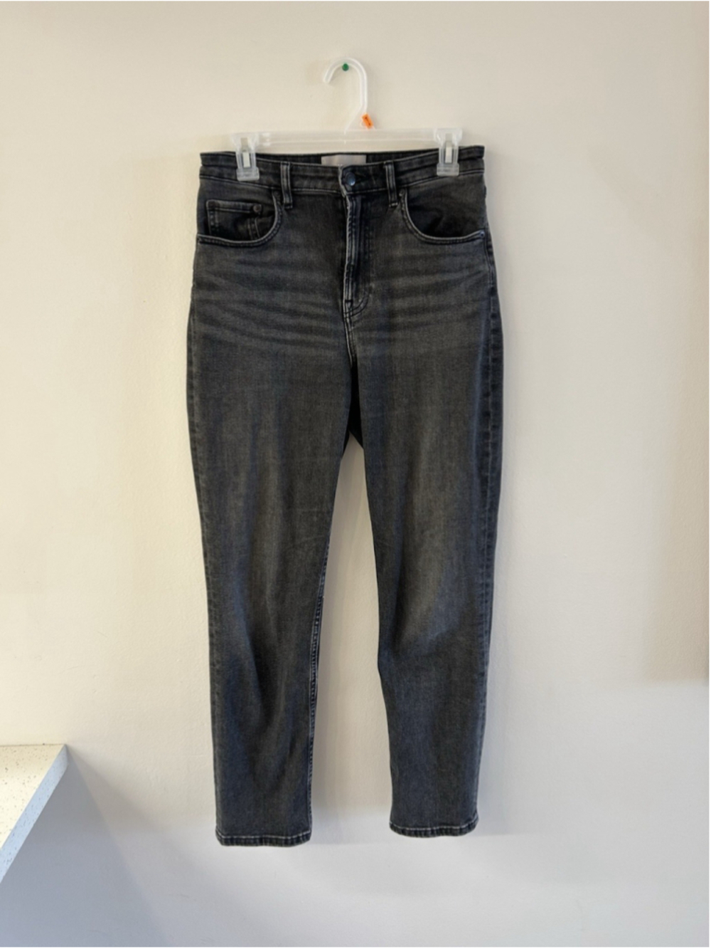 Everlane The High Rise Straight Jean Black Cotton Blend Women's Size 28